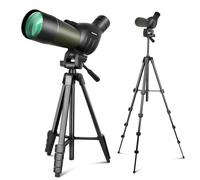 Nexiview 25-75x60 Spotting Scope with 64in Tripod, Carry Bag - Clear Low Light Vision Spotting Scopes - Fogproof Spotting Scopes for Target Shooting, Hunting, Birding, Wildlife Viewing (Green)