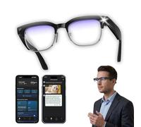 NEXLENZ Smart Camera Glasses-8MP Photo&Smooth 4K Video,AI Object Recognition,Real-Time Translation,Bluetooth Audio&Calls,Dual-Mic Noise Reduction,IP65 Half-Frame Design (Blue Light)