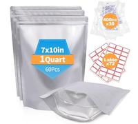NexLevVac 60PCS 1Quart 7"X10"Mylar Bags for Food Storage