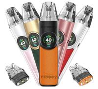NeXLIM Kit Pro Coral Orange Vape Kit Pod Kit INCLUDES 2 x NeXlim Pods 0.6 Ohm + 0.8 Ohm Duel Mesh 40W 1500mAh BIGGER Battery HD Vape Starter Kit E-cig E-cigarette No Nicotine 2ml (C Orange)