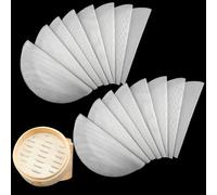 Nexlynk 16PCS Silicone Steamer Mats 25cm, Non-Stick Reusable Round Steamer Liners Mesh Pads for Dumplings, Buns, Dim Sum, Bamboo Steamer and Home Kitchen Cooking