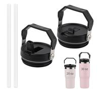 Nexlynk 2 Pack Leak Proof Lid for Stanley IceFlow 20 oz 30 oz Black Tumbler Flip Straw Lid Replacement Reusable Spill Proof Cup Cover Compatible with Stanley IceFlow Series