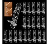 Nexlynk 20 Pcs Plastic Locking Shelf Pins, Clear Shelf Support Pegs Fits 6.9 mm Diameter Hole & 20 mm Thick Shelves Cabinet Self-Locking Bracket Clips for Kitchen Cabinet Furniture Book Shelves