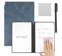 Nexlynk Portable A5 Dry Erase Notebook 24.2 x 16.5 cm Reusable Whiteboard Notebook with Marker and Cleaning Cloth for Business Home Office and Taking Notes(Denim Blue)