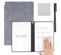 Nexlynk Portable A5 Whiteboard Reusable Dry Erase Notebook 24.2 x 16.5cm wipeable notebook with marker and cleaning cloth for office home planning notes and daily tasks (Grey)