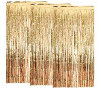 NEXNEOM 3Pcs Champagne Gold Foil Curtain Backdrop Curtain 3.2ft X 6.5ft, Door Tinsel Curtains Backdrop, Party Backdrop Decoration for Birthdays, and More