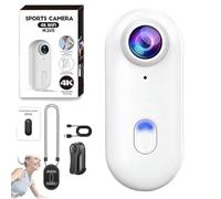 Nexo25 Camera, Motiontrail - Nexo25 Black Camera, POV Cameras 4k Motiontrail, with Ip68 Waterproof Wearable Action Cam, Magnetic Clip, 360° Rotation, for Travel, Outdoor Sports (White-4K-A+32G)