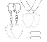Nexolia 4 PCS Guitar Pick Holder, Portable Heart Shaped Clear Picks Storage Box, Keychain Necklace Cases for Standard Guitar Picks Organizer Lightweight Accessory for Musicians and Guitar Enthusiasts