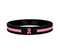 Nexoluxa Breast Cancer Awareness Bracelet Accessories for Women Cute Pink Ribbon Silicone Rubber Friendship Bracelets for Men Bracelets for Cancer Awareness Jewelry Bracelet Gift, Adjustable, Silicone
