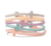 Nexoluxa Cross Silicone Bracelet for Men/Kids/Women, 5 Pack Christian Jesus Bracelets Bulk Religious Rubber Bracelet Gift WWJD Bracelets What Would Jesus Pack, Large, Zinc, No Gemstone