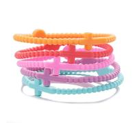 Nexoluxa Cross Silicone Bracelet for Men/Kids/Women, 5 Pack Christian Jesus Bracelets Bulk Religious Rubber Bracelet Gift WWJD Bracelets What Would Jesus Pack, Large, Zinc, No Gemstone