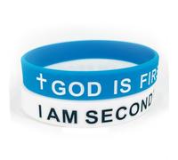 Nexoluxa GOD IS FIRST Bracelet for Men Women Bible Verse Jesus Christian Im Second Bracelet Rubber Faith Believers Gift, Adjustable, no gemstone