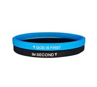 Nexoluxa GOD IS FIRST Bracelet for Men Women Bible Verse Jesus Christian Im Second Bracelet Rubber Faith Believers Gift, Adjustable, no gemstone