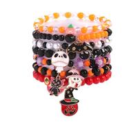 Nexoluxa Halloween Jewelry Bracelets for Women Surfer Heishi Stackable Disc Clay Beaded Stretch Bracelets Elastic Layering Friendship Bracelets Boho Summer Beach Jewelry, Adjustable, Nickel, no