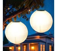 Nexoria 2 Packs Solar Lantern Outdoor Garden, Fairy Hanging Light, Waterproof IP65 Garden Lanterns Solar Powered Auto On Off, Retro Solar Hanging Lights for Decor Patio Lawn (White Light White)