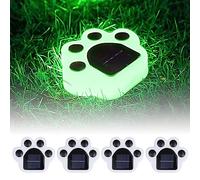 Nexoria 4 Pack LED Cat Paw Solar Lights, Cat Dog Animal Path Paw Lamp, Waterproof Decorative Lights, Outdoor Lamp, Warm Pathway Lighting