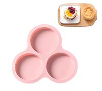Nexoria Air Fryer Egg Pan, Silicone Egg Mould Round Muffin Muffin Pan Baking Mold Non Stick Air Fryer Baking Pan Cupcake Baking Mould for Making Mini Pie (Pink)