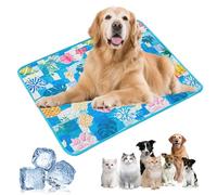 Nexoria Dog Cooling Mat, Pet Cooling Mat for Dogs and Cat, Heat Relief Pet Mats, Non-Toxic Gel Self Pads, Scratch-Resistant Bed Mattress for Medium Cats Puppy (Blue Rainforest)