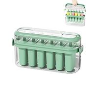 Nexoria Ice Lolly Moulds, 6 Cavities Silicone Popsicle Molds Premium Ice Cream Mold with Cover Reusable Ice Pop Maker with Reusable Sticks cute popsicle mould for Kids (Green)