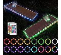 Nexoria LED Cornhole Lights, 16 Colors Cornhole Board Edge and Ring LED Lights Remote Control Cornhole Board Lights Waterproof LED Cornhole Lamp for Family Backyard Cornhole Bean Bag