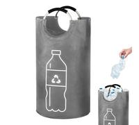Nexoria Reusable Recycling Bags with Handle, Foldable Recycling Deposit Container, Bottle Basket & Toy Bags for Kitchen Home Office Heavy Duty Reusable Storage, Easy Clean (Grey)
