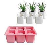 Nexoria Silicone Planter Mold, Mini Round Succulent Planter Mold Cement Plant Pot Silicone Molds Round Plant Pots Resin Moulds Concrete Pot Molds for DIY Homemade (Type B)