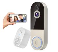 NexoSora 1080p Wireless Doorbell Camera with Receiver, AI Human Detection, 2-Way Audio, Night Vision, Cloud Storage (Sold Separately), Real-Time Alerts, Rechargeable Battery-Powered, 2.4Ghz Wi-Fi