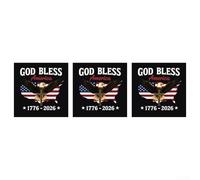 Nexren 3PC Patriotic Anniversary Car Decal - God Bless America Bald For Eagle Sticker(15cm Emblem Sticker)