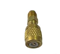 NexRen Brass HVAC Adapter For R32 And R454B Systems, Featuring 1/4 SAE-LH Internal Thread And Reverse Thread Safety Design