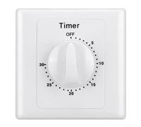 NexRen Digital Timer Switch Socket 15A AC100-240V, Mechanical Countdown Timer for Home Appliances Water Heater Fan Pump, Easy Install Wall Outlet Control Panel White(30 minutes)