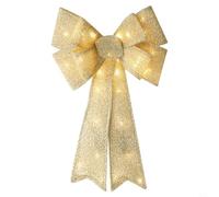 NexRen Lighted Christmas Bow With Heavy Duty Wire Frame, 8 Light Functions And Timer, Designed For Outdoor Decorations On Doors, Garages, And Exterior Walls(Glowing golden)