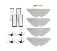 NexRen Side Brush Filter Mop Cloth Kit For DREAME D20 Plus Vacuum Cleaner Featuring 4 Of Each Main Consumable And 1 Cleaning Brush For Full System Support