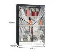 NexRen Storage Shelf Cover, Dustproof Waterproof Wire Shelf Covers, Storage Rack Cover with Zipper, 210D Oxford Cloth with Clear PVC(48x19X72inch)