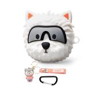 Nexshell Cute Dog Case for AirPods 3rd Generation Cover with Keychain,3D Silicone Cartoon Animal for AirPods 3rd Gen Case,Soft Silicone Kawaii Animal Keychain for Women