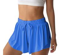 NEXSONIC Women's Royal Blue XS Flowy Athletic Skort, 2-in-1 Double Layer Quick-Drying Comfy Shorts for Running, Tennis, Badminton, Cycling, Hiking, Yoga, Gym