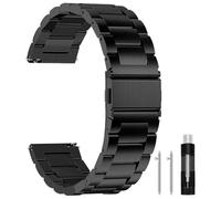 NeXStrix Titanium Watch Strap Quick Release 16mm 18mm 20mm 22mm Metal Watch Strap Compatible with Samsung Galaxy Watch 7/6/5/4/3, Garmin Vivoactive 4S/Vivomove 3S/Active S/Venu 2S, 22MM, Titanium, No