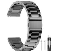 NeXStrix Titanium Watch Strap Quick Release 16mm 18mm 20mm 22mm Metal Watch Strap Compatible with Samsung Galaxy Watch 7/6/5/4/3, Garmin Vivoactive 4S/Vivomove 3S/Active S/Venu 2S, 22MM, Titanium, No