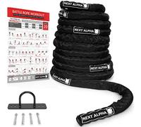 Next Alpha Battle Rope - 38mm/50mm, 9m/12m/15m - Protection Sleeve - Wall Anchor - Workout Instruction Poster