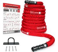 Next Alpha Battle Rope - 38mm/50mm, 9m/12m/15m - Protection Sleeve - Wall Anchor - Workout Instruction Poster