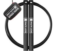Next Alpha Speed Rope - Skipping Ropes for Adults - Crossfit & Boxing Equipment (Black)
