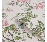 Next Birds & Blooms Mauve Floral Smooth Wallpaper Sample