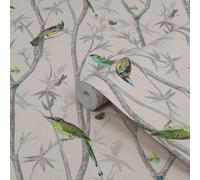 Next Chinoiserie Bird Trail Natural Smooth Wallpaper