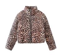 Next Clothing for Women Women's Leopard Down Coats Winter Warm Padded Puffer Jackets Thicken Quilted Coat Ladies Lightweight Waterproof Jackets Long Sleeve Outwear for Outdoor Hiking