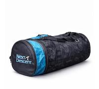 Next Descent Extra Large Mesh Duffel Bag for Scuba Diving, Snorkeling, Swimming, Beach, Black and Turquoise, 32x16x16 Inches, Collapsible with Shoulder Strap