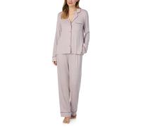 Next Gen Classics Long Sleeve Notch Top and Pant Set in Pink DKNY Light Pink S