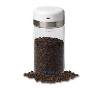 Next-Gen Smart Coffee Canister - Electric Vacuum Seal with Pressure Auto-Detection, Rechargeable Airtight Borosilicate Glass Container for Whole & Ground Beans, Ultimate Freshness Lock (10.5oz)