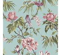 Next Graham & Brown Birds & Bloom Duck Egg Wallpaper 118254 - Paste The Wall