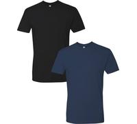 NEXT LEVEL APPAREL Men's 3600 Jersey Shirts for Men Adult, Black-indigo, XL