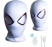 Next Level Cosplay Prop Replica Gwen Stacy Interactive Mask With Remote Control Adjustable Moving/Light Up Eyes