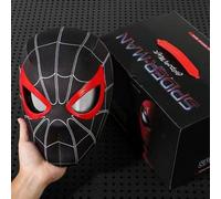 Next Level Cosplay Prop Replica Miles Morales Spider Light Up Interactive Mask with Remote Control Adjustable Moving Eyes